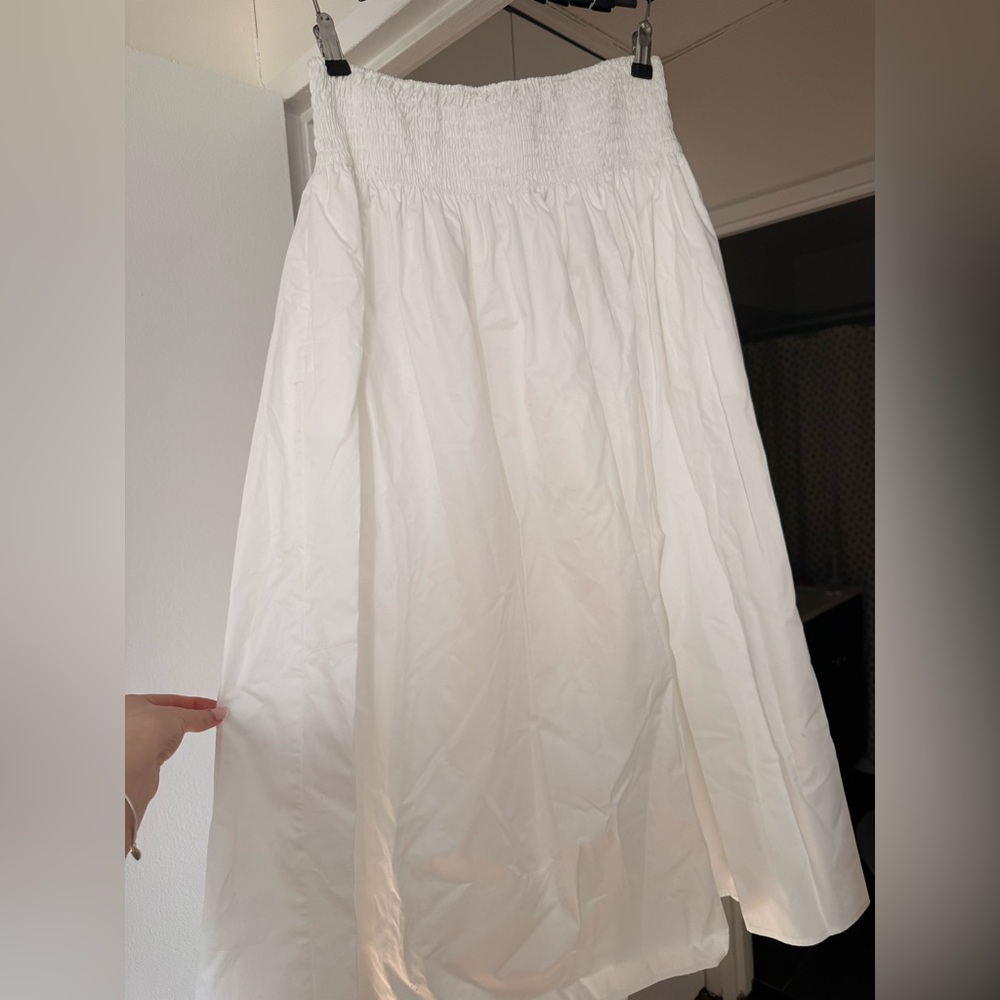 Zara White Smocked Waist Maxi Skirt - Picture 2 of 4
